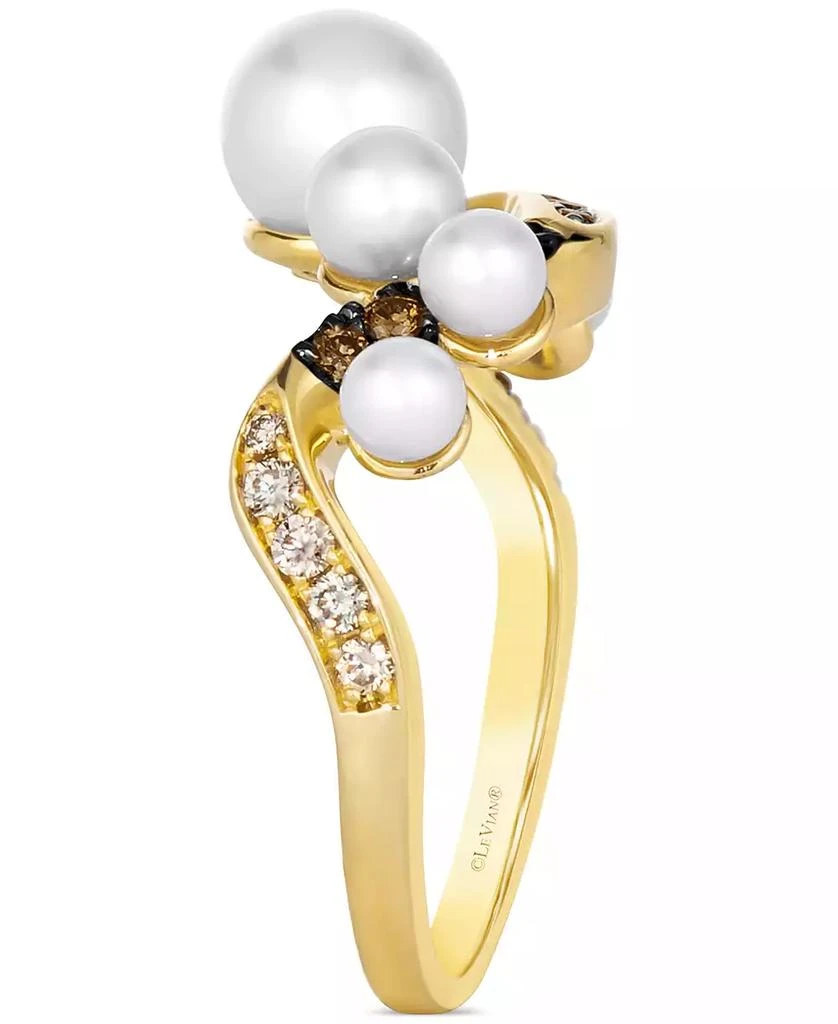 商品Le Vian|Vanilla Pearls (3-7mm) & Diamond (1/3 ct. t.w.) Swoop Ring in 14k Gold,价格¥6280,第3张图片详细描述