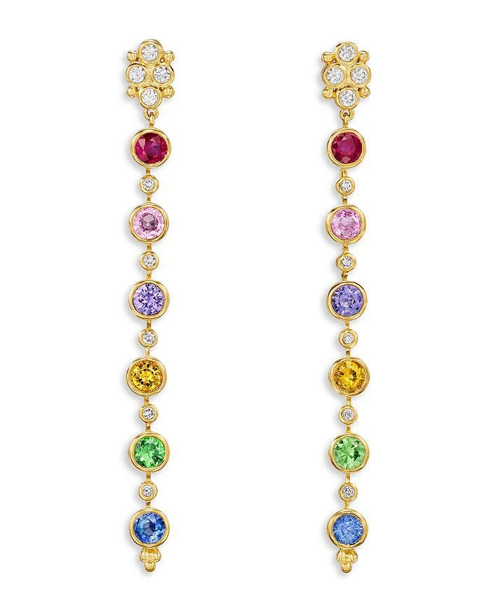 商品Temple St. Clair|18K Yellow Gold Multi Gemstone & Diamond Rainbow Drop Earrings,价格¥70999,第1张图片