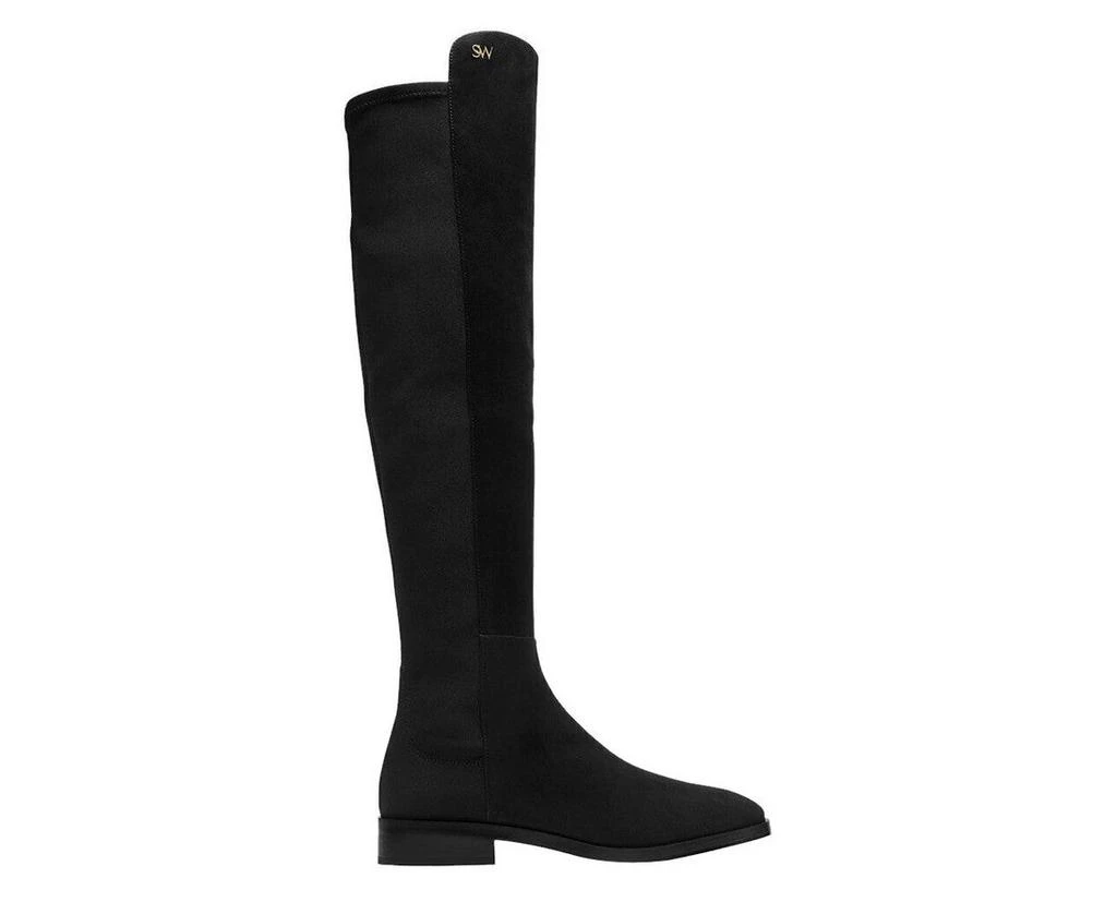 商品Stuart Weitzman|Stuart Weitzman Women's Keelan Black Suede With Logo Over The Knee Boots (38.5 EU / 8 B US),价格¥4365,第1张图片