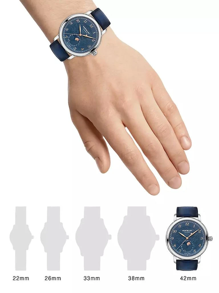 商品MontBlanc|Star Legacy Stainless Steel, Ceramic & Alligator-Embossed Leather Watch,价格¥33745,第2张图片详细描述