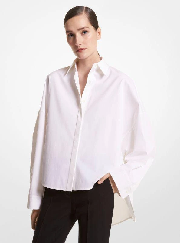 商品Michael Kors|Organic Stretch Cotton Poplin Dolman-Sleeve Shirt,价格¥5173,第1张图片