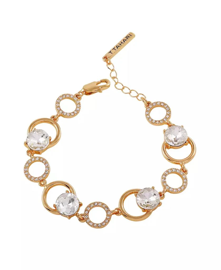 商品Tahari|Gold-Tone Clear Glass Stone Line Bracelet,价格¥270,第1张图片