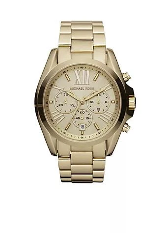 商品Michael Kors|Kors Mid Size Gold Tone Stainless Steel Bradshaw Chronograph Watch,价格¥2062,第1张图片