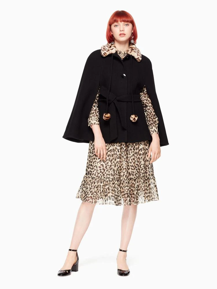 商品Kate Spade|leopard-print collar belted cape,价格¥3118,第2张图片详细描述