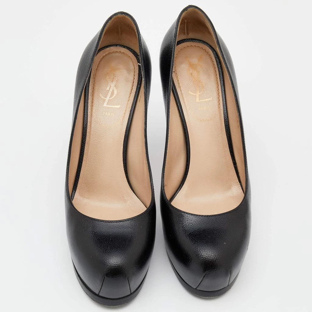 商品[二手商品] Yves Saint Laurent|Yves Saint Laurent Black Leather Tribtoo Platform Pumps Size 36,价格¥1522,第3张图片详细描述
