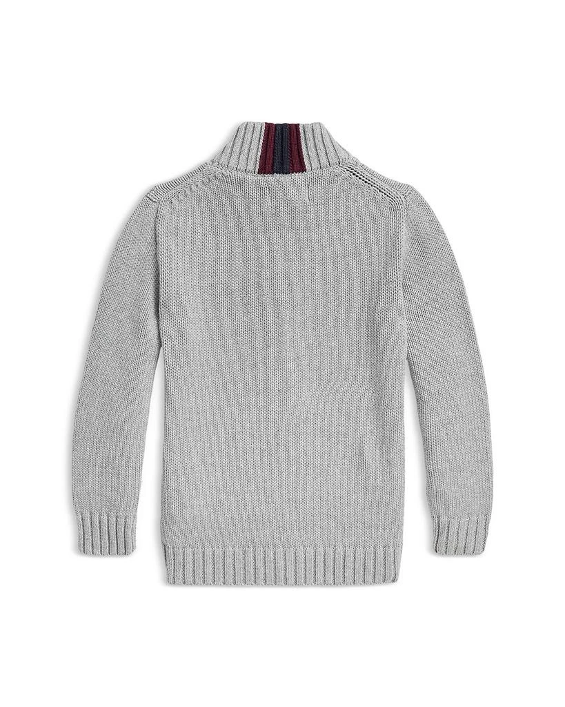 商品Ralph Lauren|Boys' Cotton Full Zip Sweater - Little Kid, Big Kid,价格¥596,第3张图片详细描述