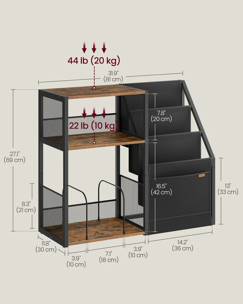 商品Hivvago|3-Tier Record Player Stand for 140 Albums,价格¥1041,第4张图片详细描述