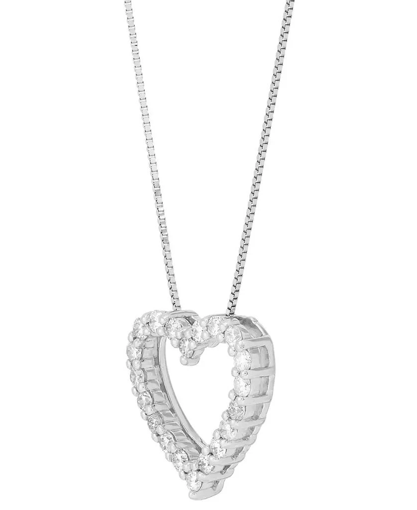 商品Macy's|Diamond Heart Pendant 18" Necklace (1/2 ct. t.w.) in 10k White Gold,价格¥8379,第3张图片详细描述