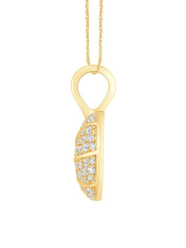 商品Saks Fifth Avenue|Yellow Gold Vermeil & 0.40 TCW Diamond Basketball Pendant Chain Necklace/22",价格¥3952,第2张图片详细描述