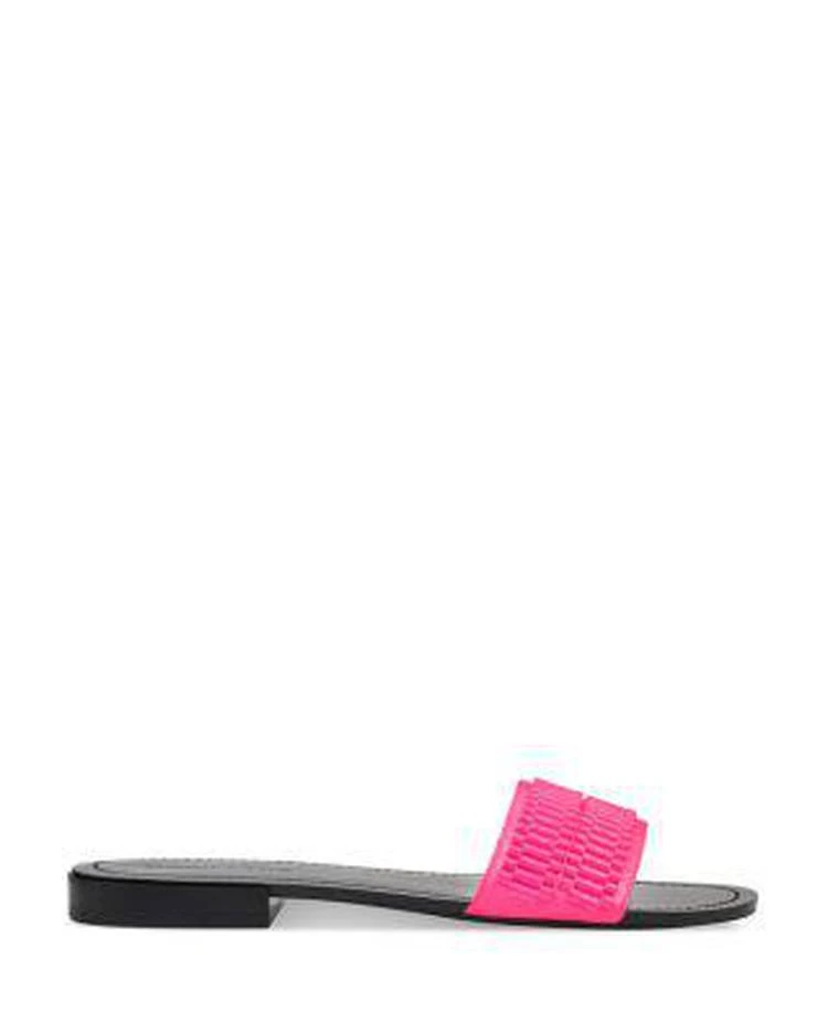 商品KENDALL & KYLIE|KENDALL and KYLIE Women's Kennedy Embellished Leather Slide Sandals ,价格¥208,第2张图片详细描述