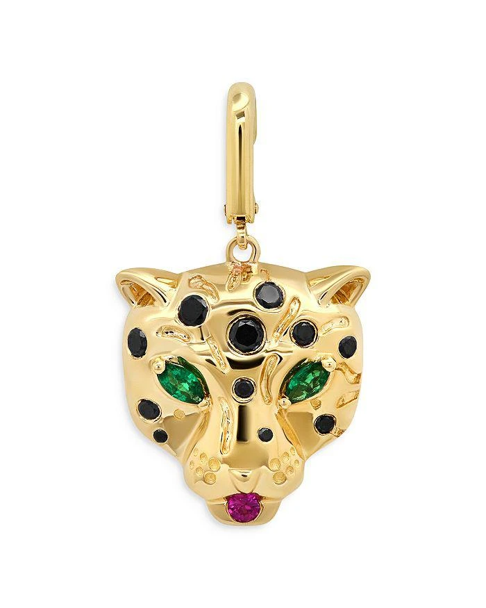 商品Graziela Gems|18K Yellow Gold Emerald, Ruby & Black Diamond Jaguar Pendant,价格¥17566,第1张图片