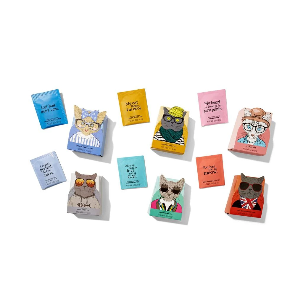 商品Thoughtfully|Gourmet, Cat Lover’s Tea Gift Set, Set of 24,价格¥199,第3张图片详细描述