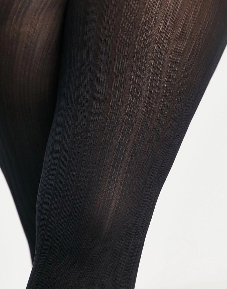 商品ASOS|ASOS DESIGN Curve ribbed tights in black,价格¥76,第3张图片详细描述