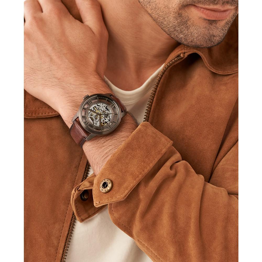 Men's Townsman Brown Leather Strap Watch, 44mm商品第4张图片规格展示