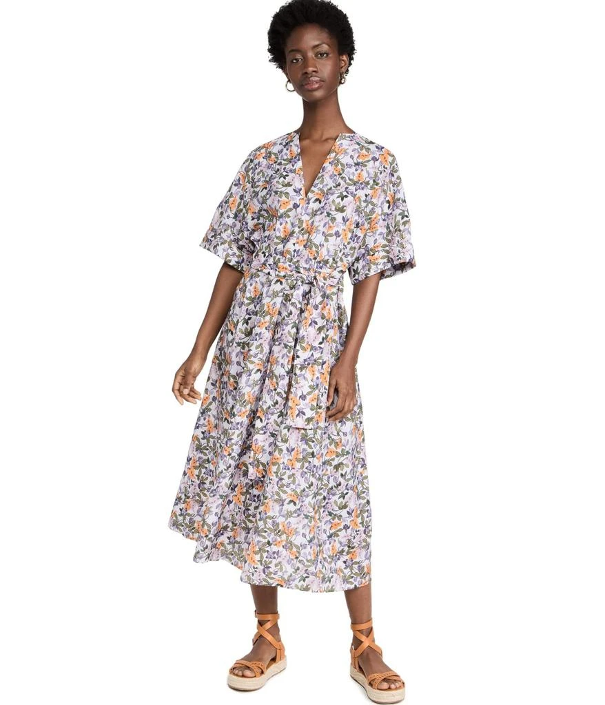 商品Vince|Wisteria Vine Cuffed Short Sleeve V-Neck Dress,价格¥1819,第1张图片