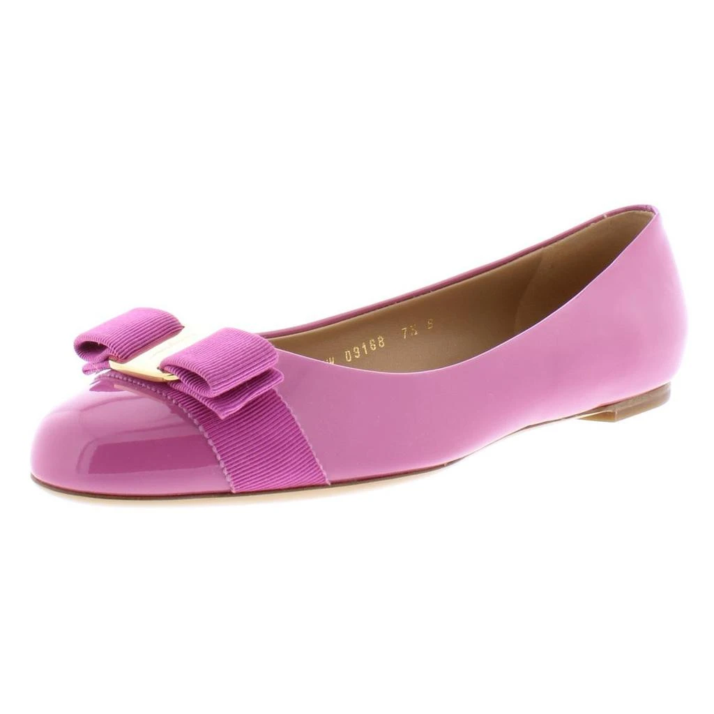 商品Salvatore Ferragamo|Salvatore Ferragamo Womens Varina Patent Leather Slip On Ballet Flats,价格¥2447,第1张图片