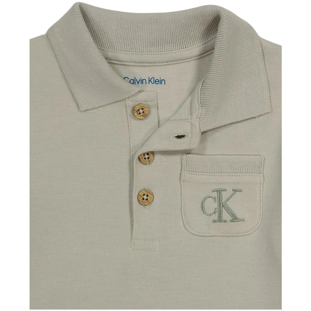 商品Calvin Klein|Baby Boys Short Sleeve Polo Shirt and Sporty Knit Shorts, 2 Piece Set,价格¥226,第2张图片详细描述
