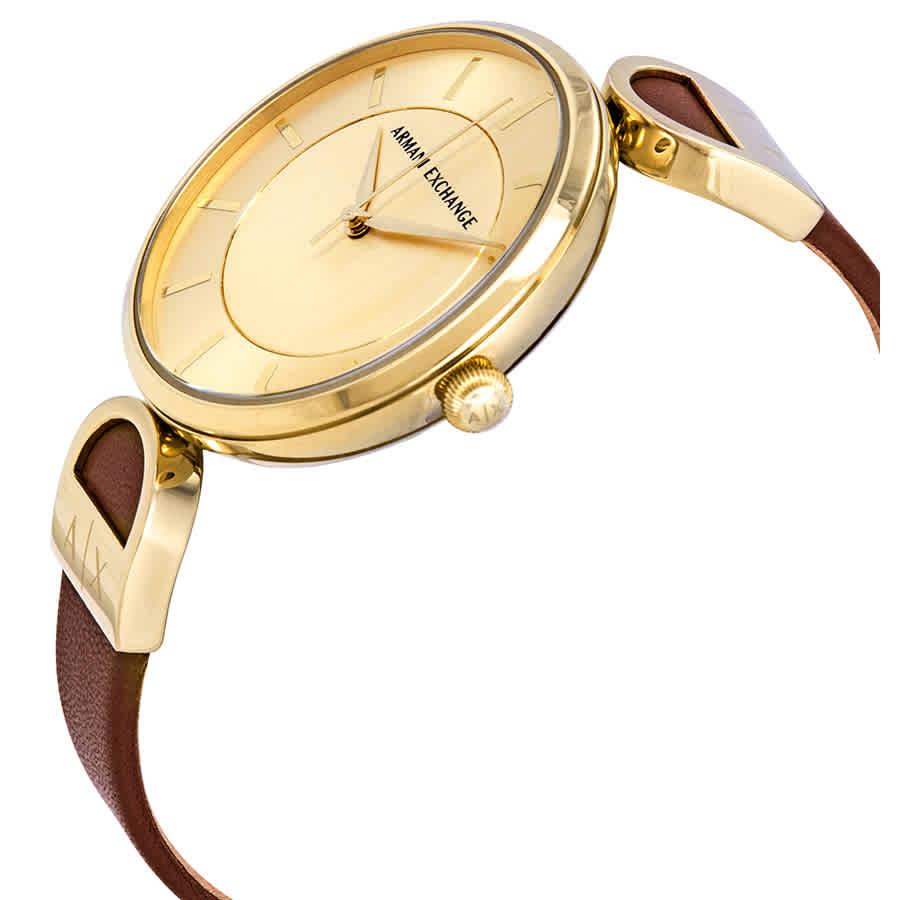 Armani Exchange Gold Dial Ladies Watch AX5324商品第2张图片规格展示
