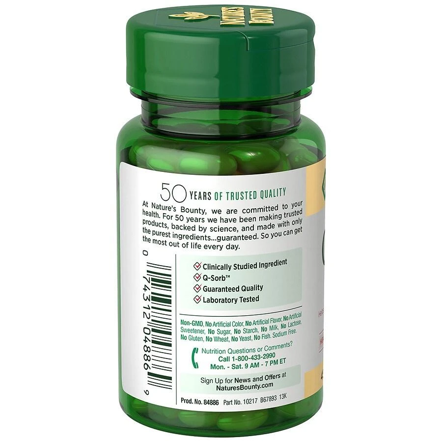 商品Nature's Bounty|辅酶 CoQ10 100mg 45粒,价格¥260,第3张图片详细描述