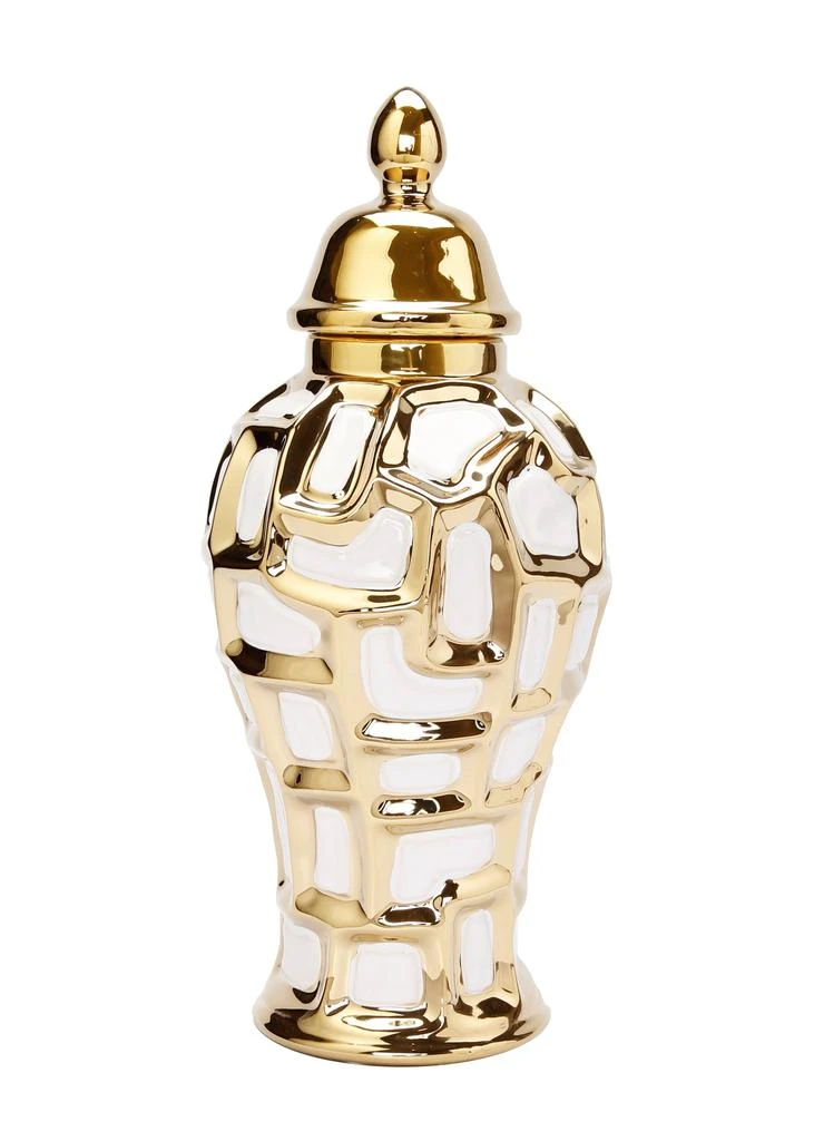 Vivience White and Gold Ginger Jar 1