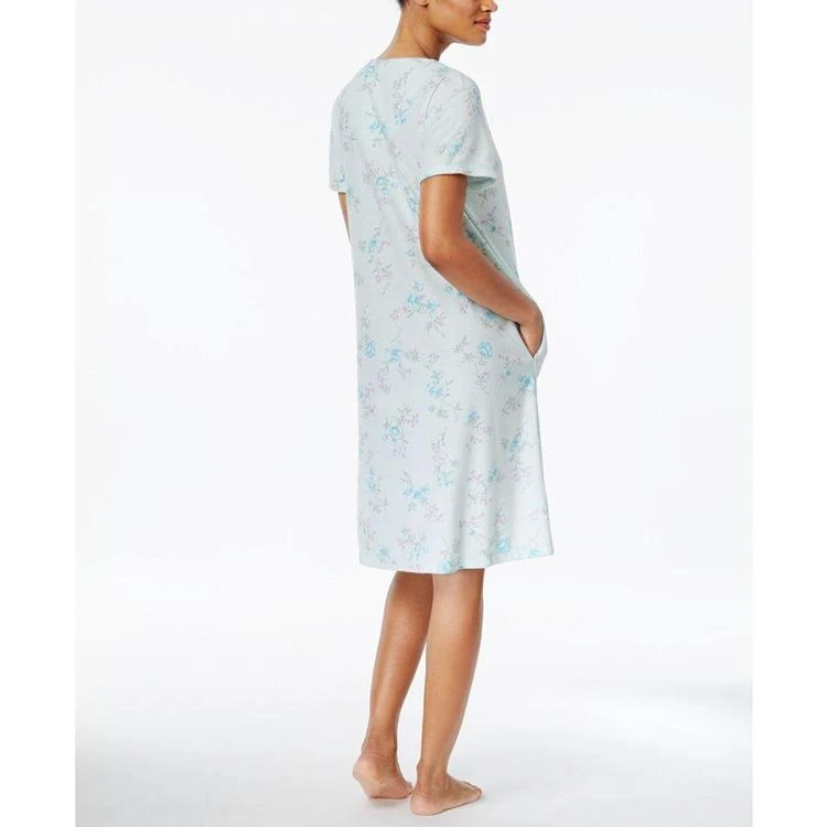 商品Miss Elaine|Zip-Front Printed Stretch Terry Short Robe,价格¥267,第3张图片详细描述