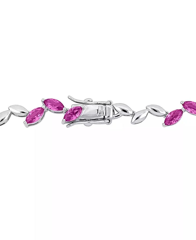 商品Macy's|Lab-Created Pink Sapphire & Polished Marquise Link Bracelet (9-1/2 ct. t.w.),价格¥701,第3张图片详细描述