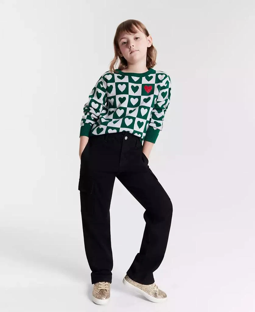 商品Epic Threads|Little & Big Girls Checkerboard Heart Sweater, Created for Macy's,价格¥144,第2张图片详细描述