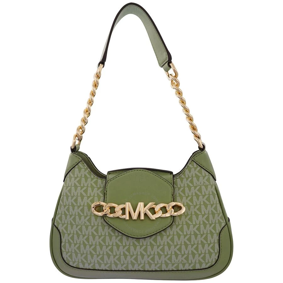 商品Michael Kors|Open Box - Michael Kors Signature Logo-print Small Hally Shoulder Bag - Light Sage,价格¥1317,第1张图片