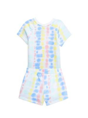商品Calvin Klein|Little Girl’s 2-Piece Tie-Dye Tee & Shorts Set,价格¥115,第2张图片详细描述