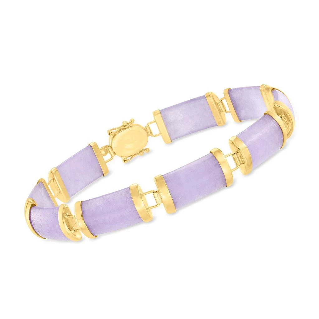 商品Ross-Simons|Ross-Simons Lavender Jade "Good Fortune" Bracelet in 14kt Yellow Gold,价格¥3964,第3张图片详细描述