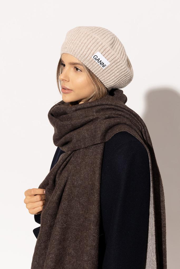GANNI｜BEANIES (DARK GREY FITTED WOOL RIB KNIT BEANIE (A Phantom Dark Grey Fitted Wool Rib Knit Beanie | GANNI