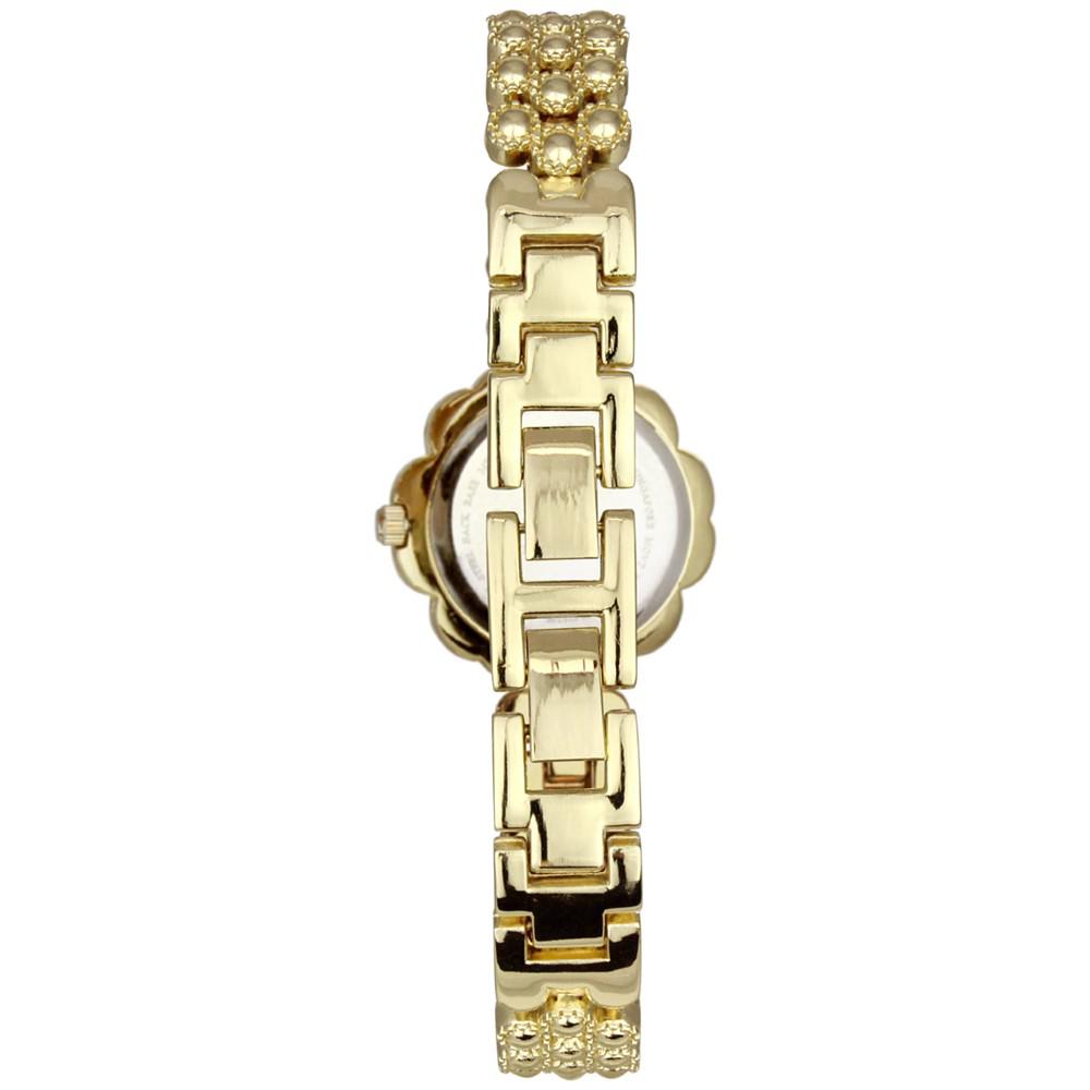 Women's Crystal Flower Gold-Tone Bracelet Watch 35mm商品第2张图片规格展示