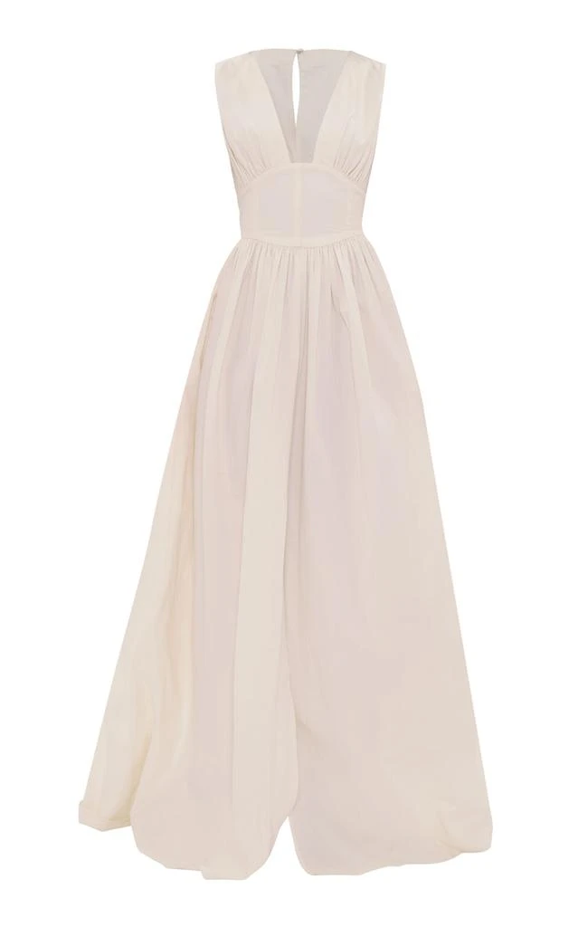 商品Andrea Iyamah|Andrea Iyamah - Rexi Corset-Waist Cotton-Blend Maxi Dress - White - XS - Moda Operandi,价格¥2648,第1张图片