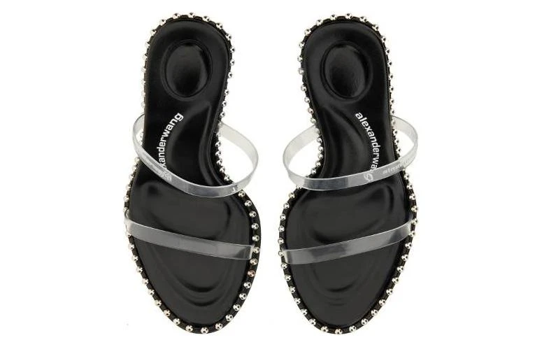 商品[国内直发] Alexander Wang|alexander wang亚历山大王 时尚露趾 一字带凉鞋 女款 黑色,价格¥2649,第5张图片详细描述