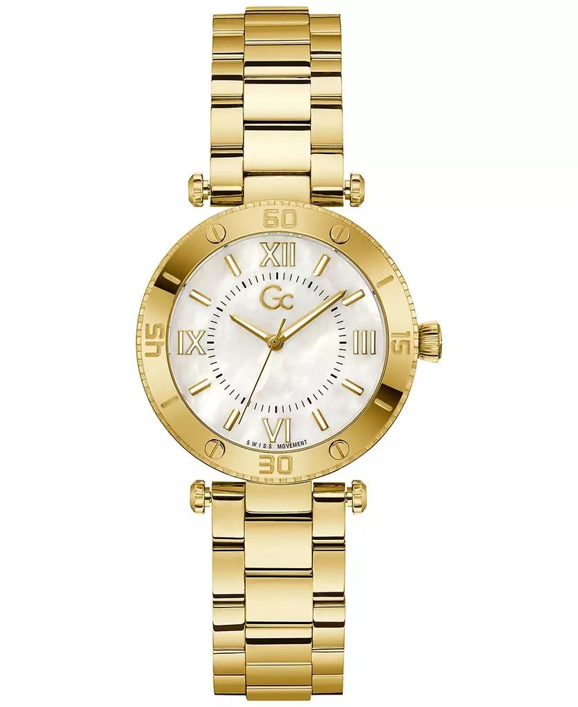 商品GUESS|Gc Muse Women's Swiss Gold-Tone Stainless Steel Bracelet Watch 34mm,价格¥2805,第1张图片