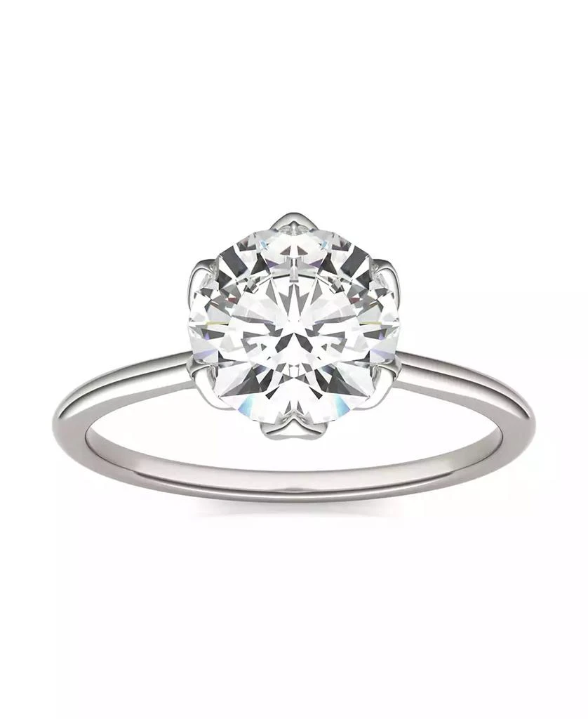 商品Charles & Colvard|Moissanite Round Solitaire Ring (1-9/10 Carat Total Weight Diamond Equivalent) in 14K White Gold,价格¥7066,第1张图片