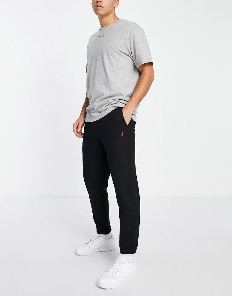 Polo Ralph Lauren icon logo cuffed joggers in black商品第3张图片规格展示