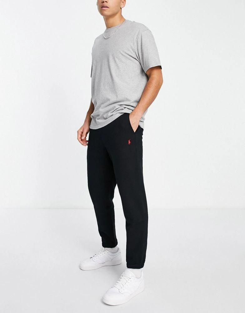 商品Ralph Lauren|Polo Ralph Lauren icon logo cuffed joggers in black,价格¥983,第3张图片详细描述