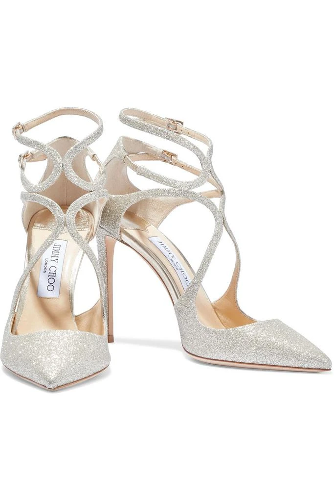 商品Jimmy Choo|Lancer 100 cutout glittered lamé pumps,价格¥2896,第2张图片详细描述