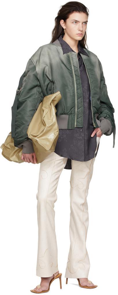 商品Acne Studios|Green Polyester Bomber Jacket,价格¥5517,第6张图片详细描述