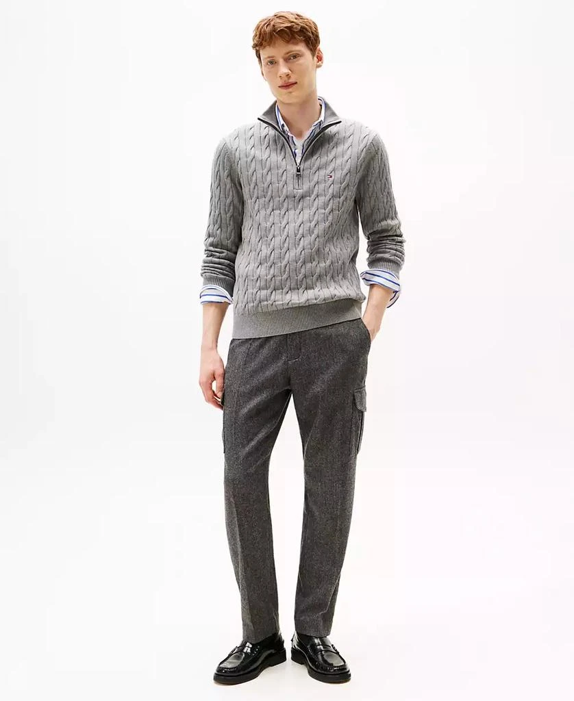 商品Tommy Hilfiger|Men's Long-Sleeve Cable Knit Quarter-Zip Sweater,价格¥571,第2张图片详细描述