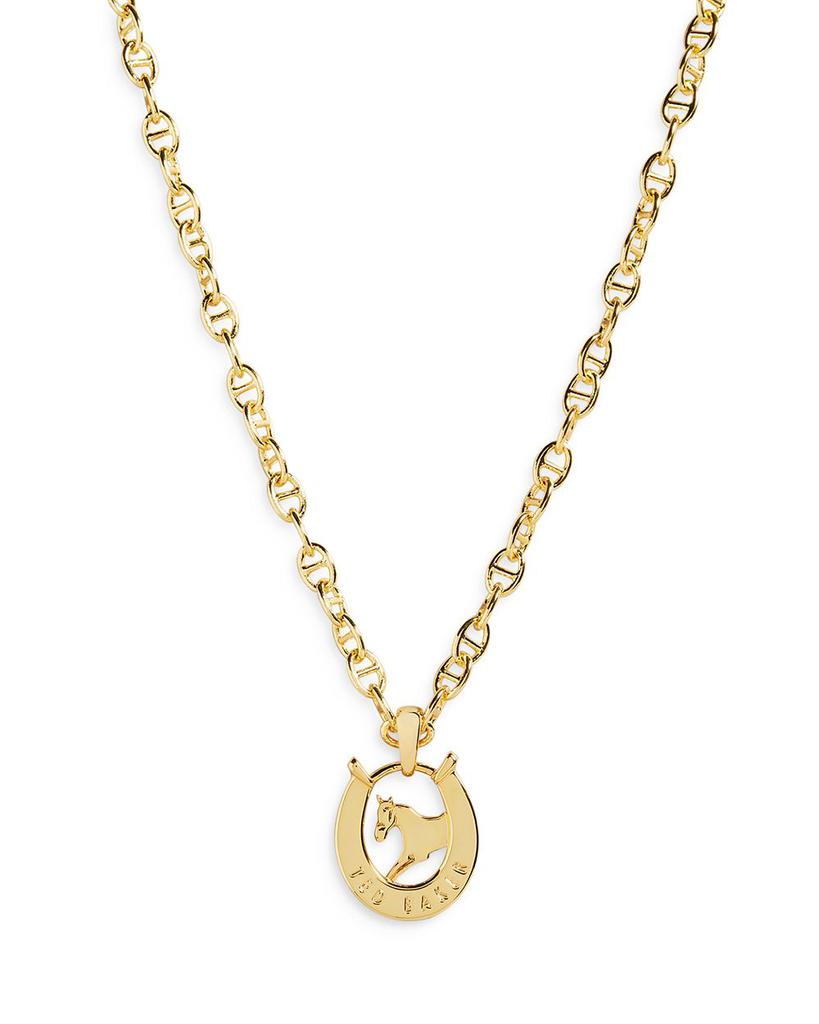 Lorsa Lady Luck Horse & Horseshoe Pendant Necklace, 19.2"商品第1张图片规格展示