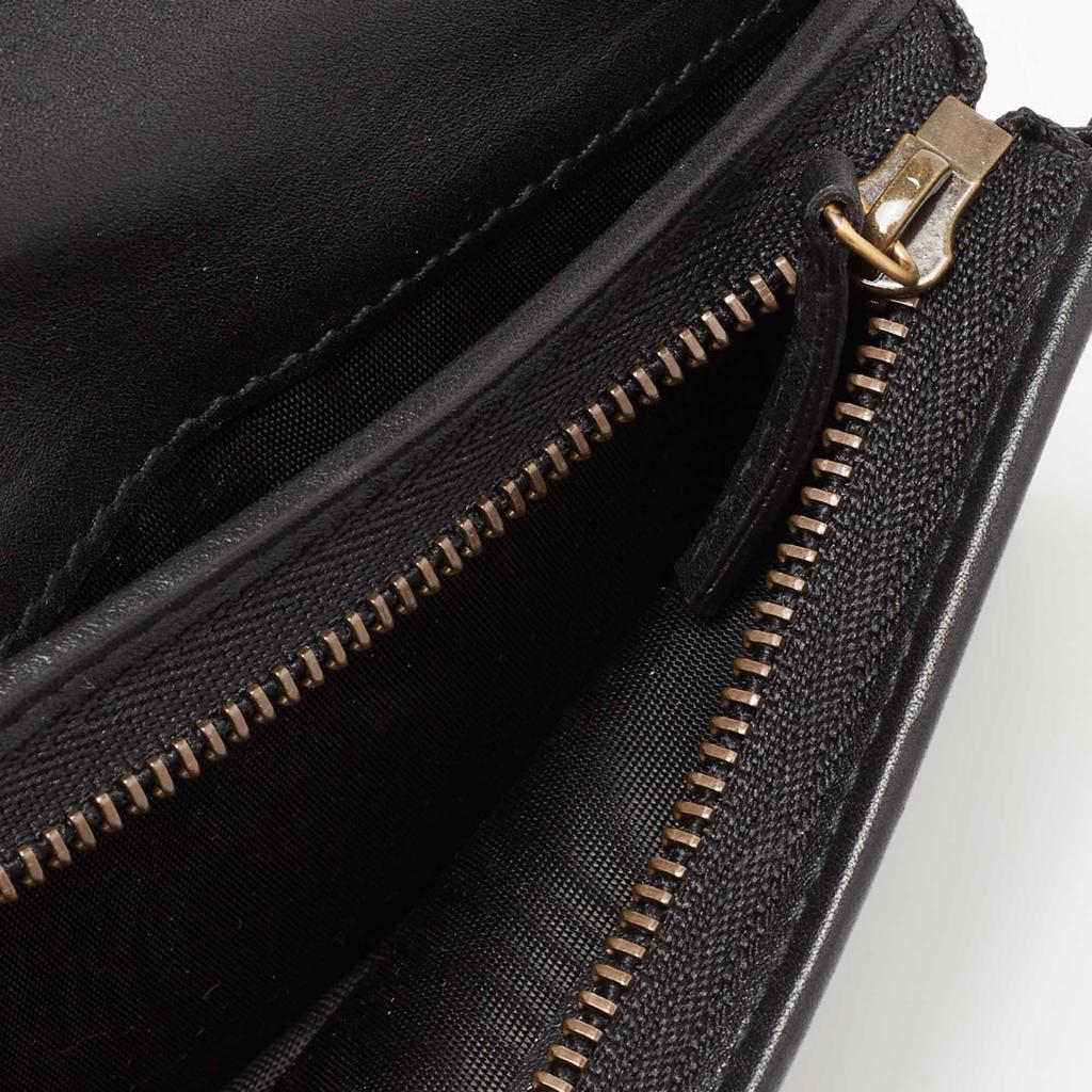 Gucci Black Matelasse Leather GG Marmont Card Case商品第4张图片规格展示