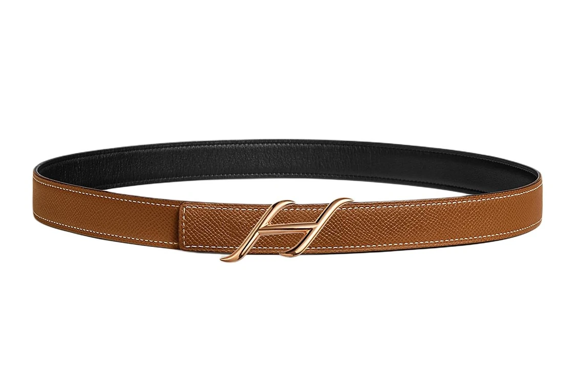 商品[国内直发] Hermes|[预售3天]爱马仕 弧形的H型扣 平滑扣 皮带 女款 黑色/棕色 宽2.4cm,价格¥2602,第3张图片详细描述