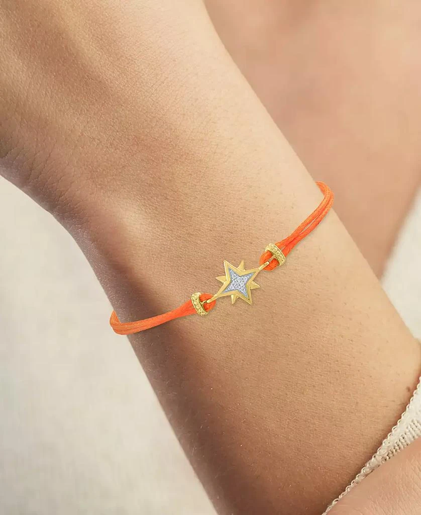 商品Macy's|Diamond Accent North Star Cord Bracelet in 14k Gold-Plated Sterling Silver,价格¥155,第2张图片详细描述