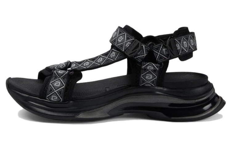 商品[国内直发] Gucci|古驰 RUN 露趾魔术贴 沙滩凉鞋 男款 黑色,价格¥2530,第1张图片