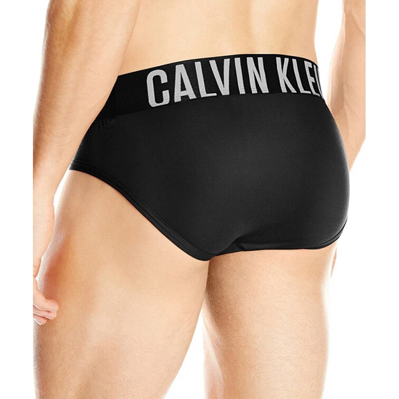 Calvin Klein 卡尔文 克莱恩 黑色涤纶腰边加宽男士三角内裤 NB1044-001 商品