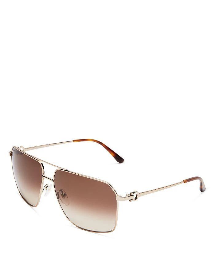 商品Salvatore Ferragamo|Salvatore  Brow Bar Aviator Sunglasses, 62mm,价格¥2478,第3张图片详细描述