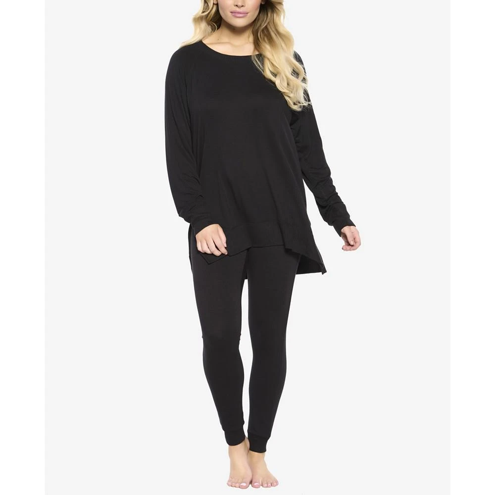 商品Felina|Women's Sequoia Lenzing Ecovero Seamed Fleece Crew-Neck Sweatshirt With Side Slits,价格¥483,第3张图片详细描述