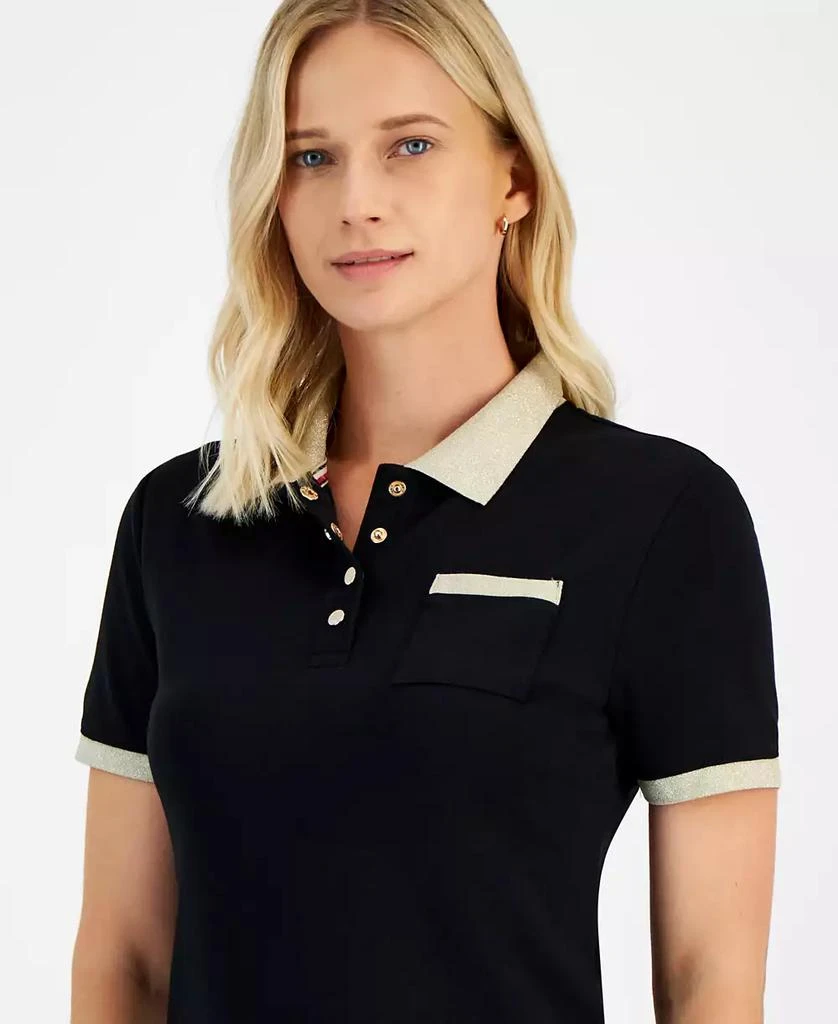 商品Tommy Hilfiger|Women's Cotton Contrast-Trim Polo Top,价格¥260,第3张图片详细描述